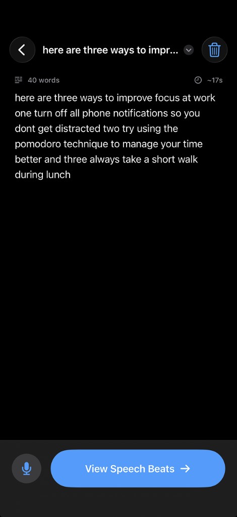 Capture step in SpeechBeat