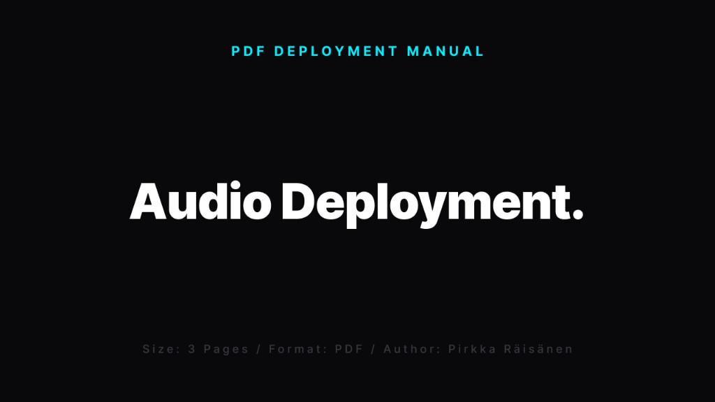 Cover for Audio Deployment: The Builder's Guide to Releasing on Spotify